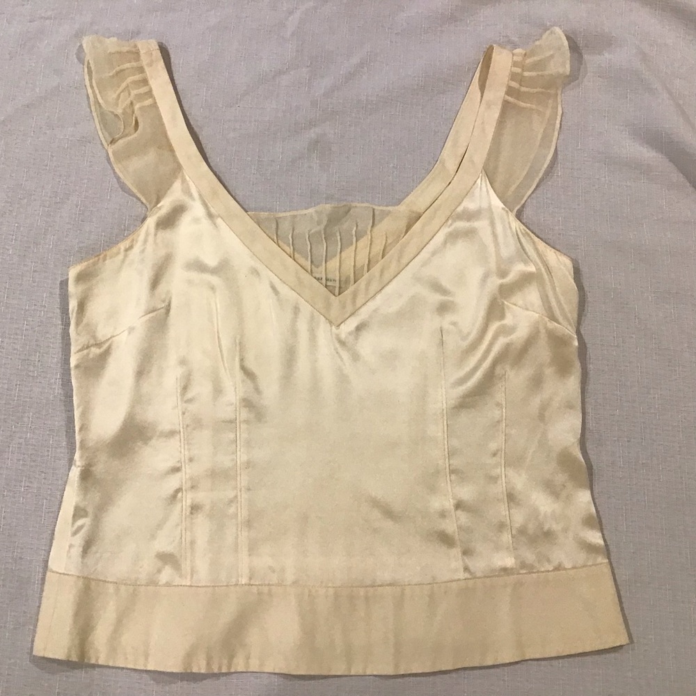 Banana Republic Y2K Cream Silk Sleeveless Camisole Top Size 10